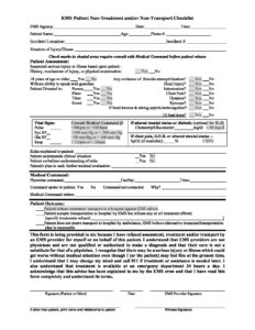 2023 Protocol Non-Treatment or Non-Transport 111 Checklist ...